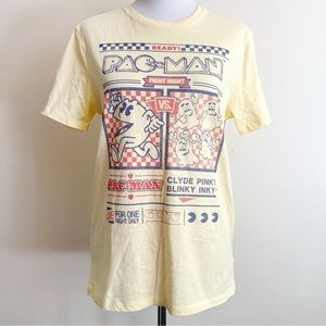 Pac-Man Retro T-Shirt Mens Size Small PacMan Video Game Pastel Yellow Geek Gift